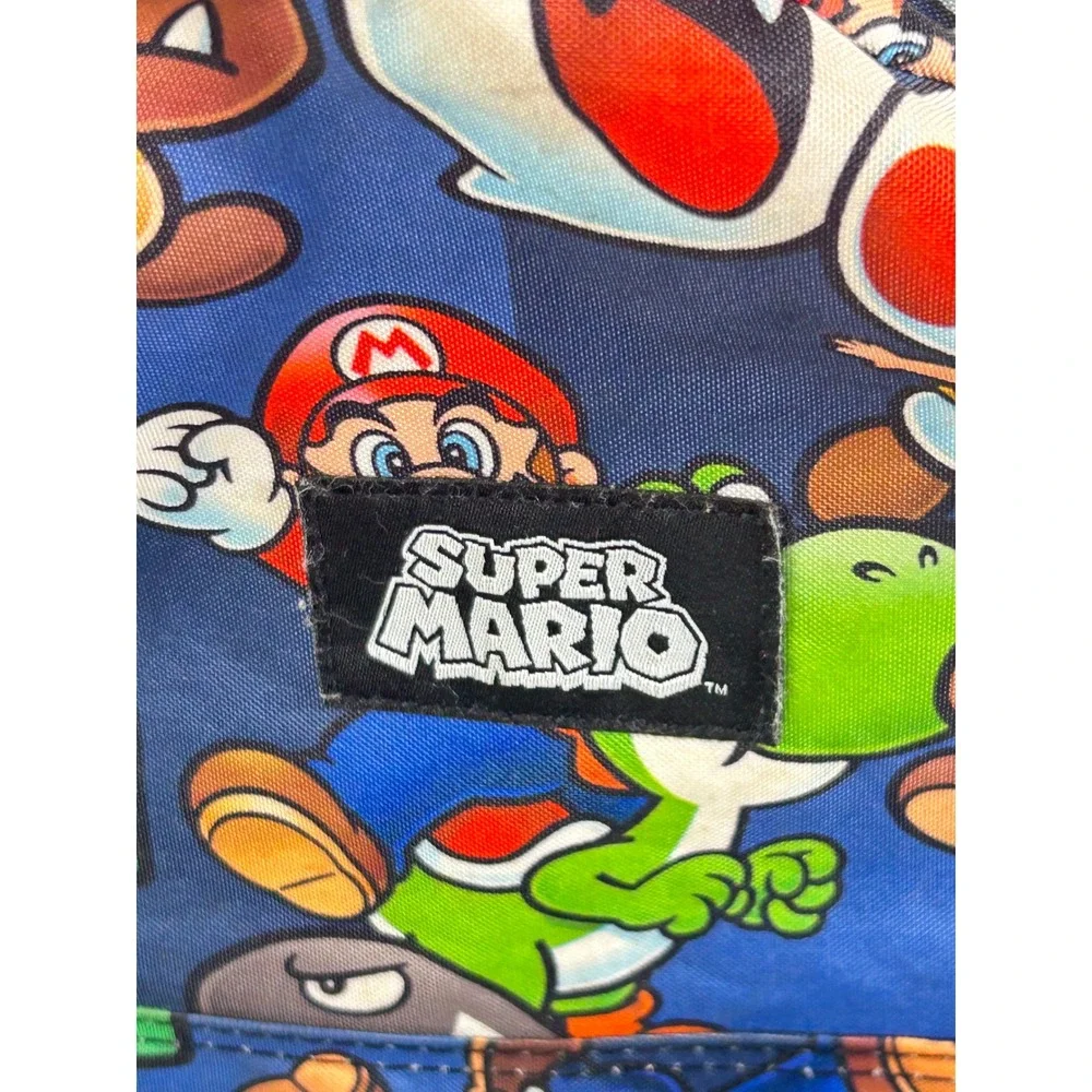Super Mario Backpack Kids OS Blue Character Print Nintendo Gamer Bag